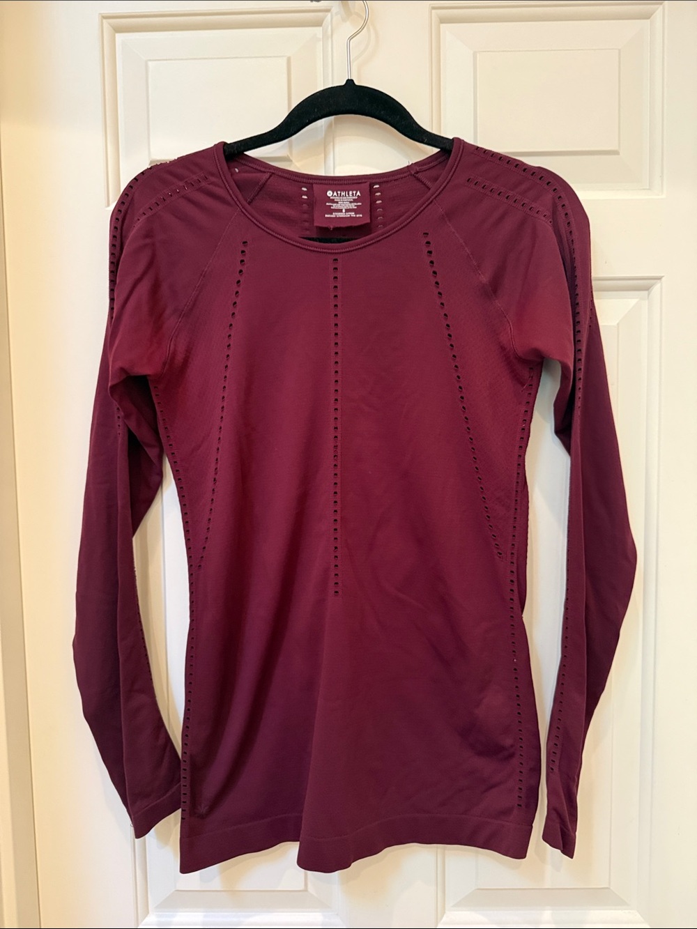 Athleta Foothill Long Sleeve Top - Maroon - SMALL